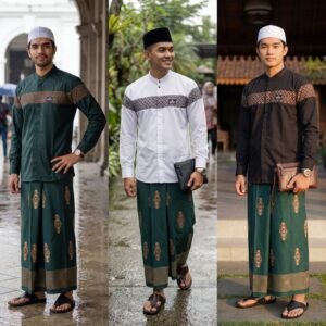 Set Sarko Motif Sarwon Hijau