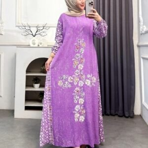 Gamis Batik Cap Soft 2 LD 118 PB 137 Rayon Super